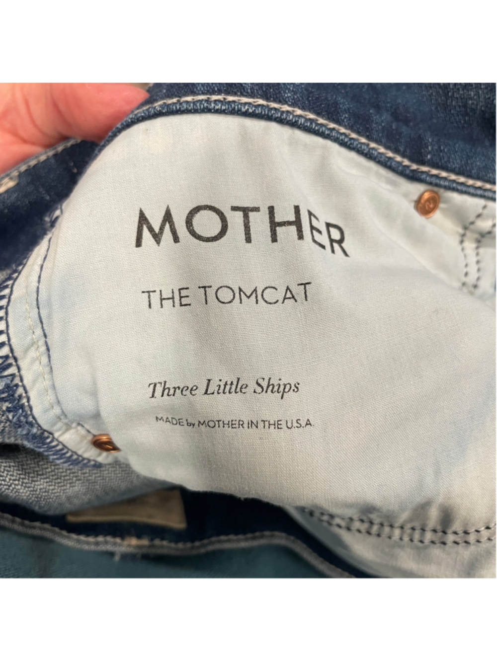 Women's Mother The Tomcat Straight Leg Jeans in Blue, Size 30 - Picture 7 of 7